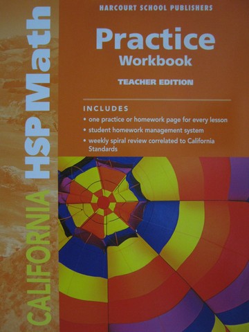 (image for) California HSP Math 5 Practice Workbook TE (CA)(TE)(P)