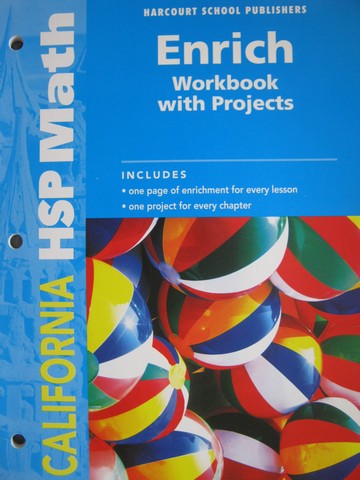 (image for) California HSP Math K Enrich Workbook with Projects (CA)(P)