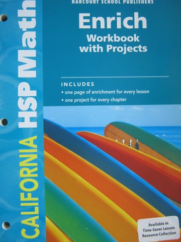 (image for) California HSP Math 3 Enrich Workbook with Projects (CA)(P)