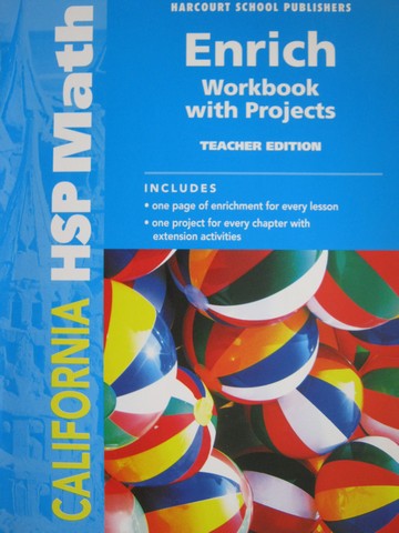 (image for) California HSP Math K Enrich Workbook with Projects (CA)(TE)(P)