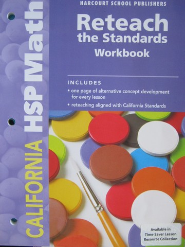 (image for) California HSP Math 1 Reteach the Standards Workbook (CA)(P)