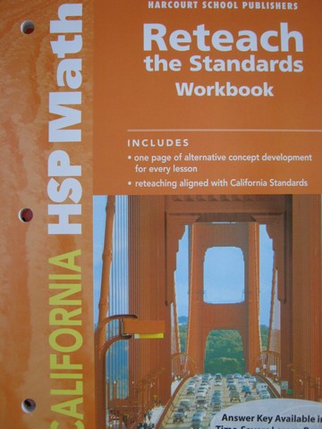 (image for) California HSP Math 4 Reteach the Standards Workbook (CA)(P)