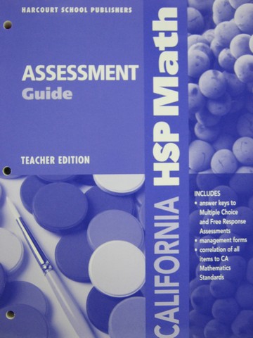 (image for) California HSP Math 1 Assessment Guide TE (CA)(TE)(P)