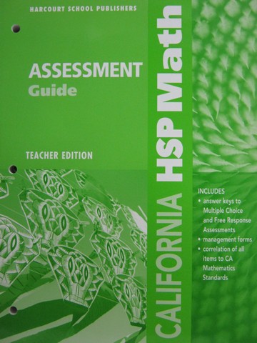 (image for) California HSP Math 2 Assessment Guide TE (CA)(TE)(P)