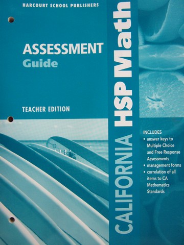 (image for) California HSP Math 3 Assessment Guide TE (CA)(TE)(P)