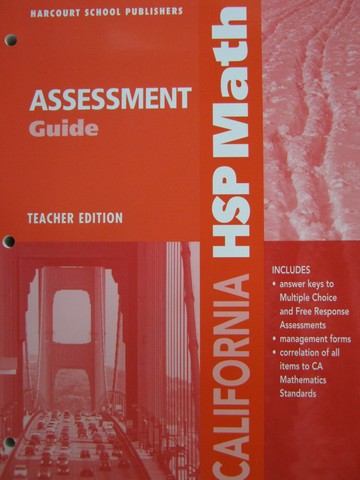 (image for) California HSP Math 4 Assessment Guide TE (CA)(TE)(P)