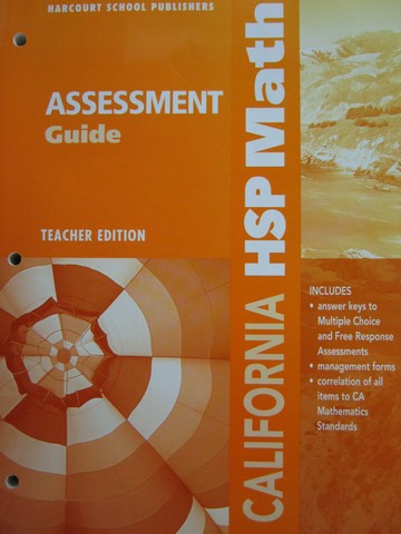 (image for) California HSP Math 5 Assessment Guide TE (CA)(TE)(P)
