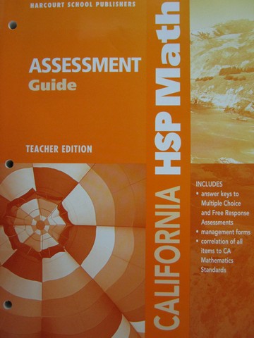 (image for) California HSP Math 5 Assessment Guide TE (CA)(TE)(P)