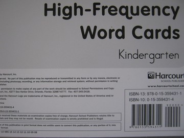 (image for) Storytown K High-Frequency Word Cards (Pk)