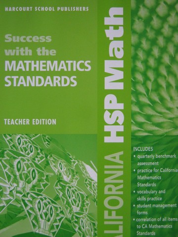 (image for) California HSP Math 2 Success with Mathematics Standards TE (P)