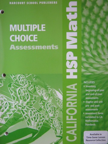 (image for) California HSP Math 2 Multiple Choice Assessments (CA)(P)