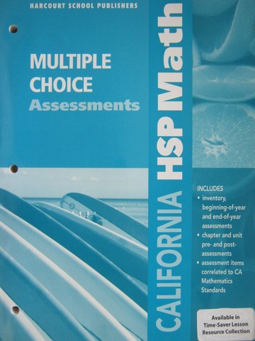 (image for) California HSP Math 3 Multiple Choice Assessments (CA)(P)