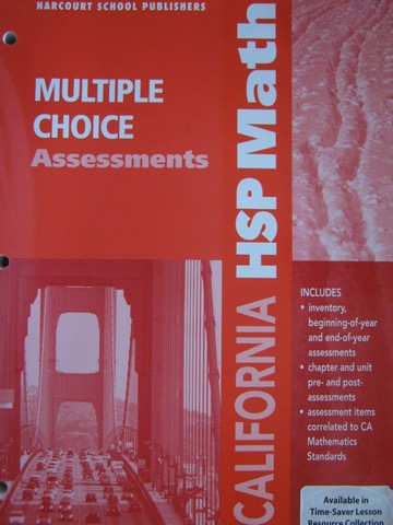 (image for) California HSP Math 4 Multiple Choice Assessments (CA)(P)