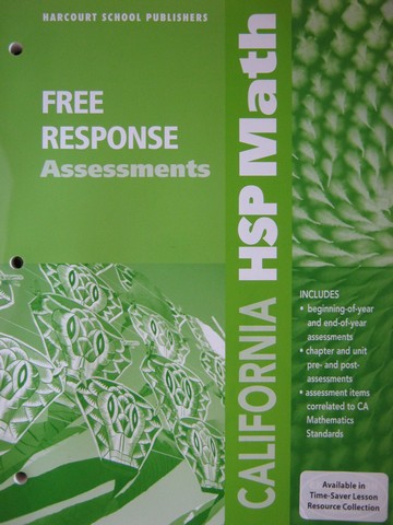 (image for) California HSP Math 2 Free Response Assessments (CA)(P)