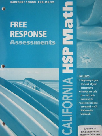 (image for) California HSP Math 3 Free Response Assessments (CA)(P)