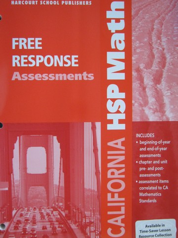 (image for) California HSP Math 4 Free Response Assessments (CA)(P)