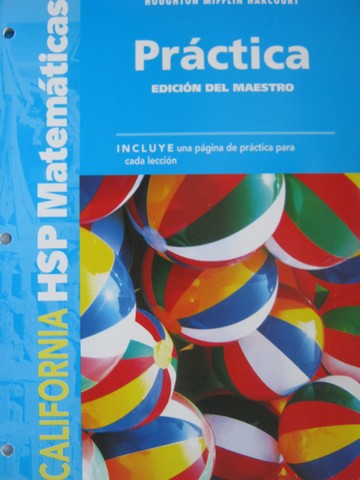(image for) California HSP Matematicas K Practica TE (CA)(TE)(P)