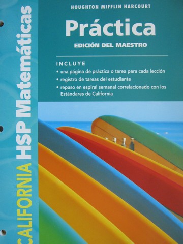 (image for) California HSP Matematicas 3 Practica TE (CA)(TE)(P)