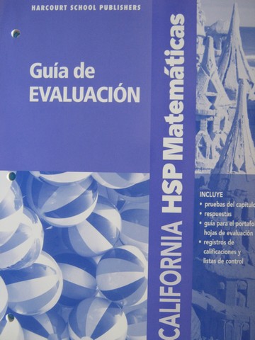 (image for) California HSP Matematicas K Guia de evaluacion (CA)(TE)(P)