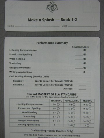 (image for) California Excursions 1 Book 1-2 Theme Progress-Monitoring (P)