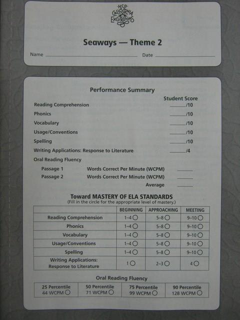 (image for) California Excursions 3 Theme 2 Progress-Monitoring (CA)(P)