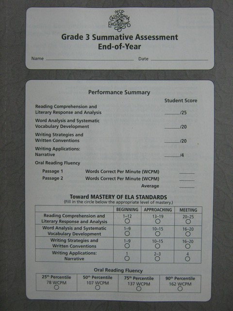 (image for) California Excursions 3 Summative Assessment End-of-Year (CA)(P)
