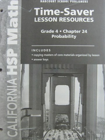(image for) California HSP Math 4 Time-Saver Lesson Resources (CA)(Pk)