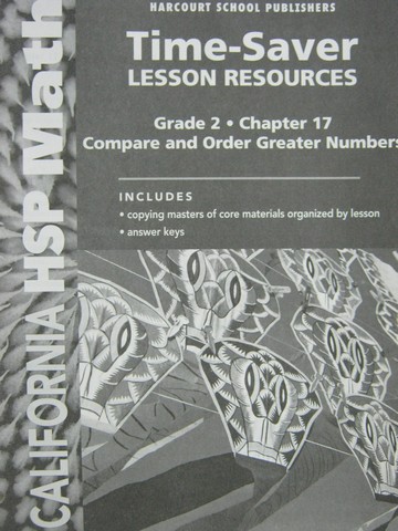 (image for) California HSP Math 2 Chapter 17 Time-Saver Lesson (CA)(P)
