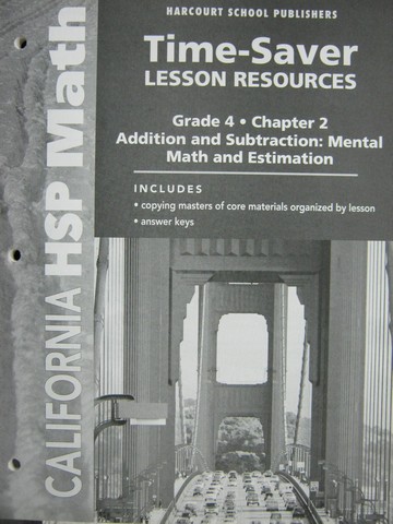 (image for) California HSP Math 4 Chapter 2 Time-Saver Lesson (CA)(P)