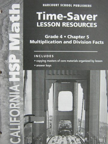 (image for) California HSP Math 4 Chapter 5 Time-Saver Lesson (CA)(P)