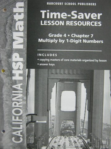 (image for) California HSP Math 4 Chapter 7 Time-Saver Lesson (CA)(P)