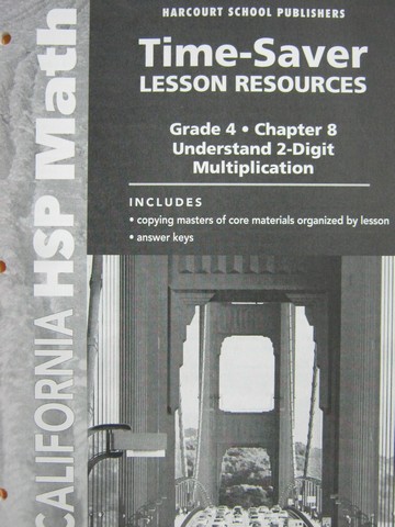 (image for) California HSP Math 4 Chapter 8 Time-Saver Lesson (CA)(P)