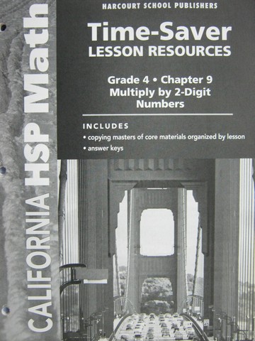 (image for) California HSP Math 4 Chapter 9 Time-Saver Lesson (CA)(P)