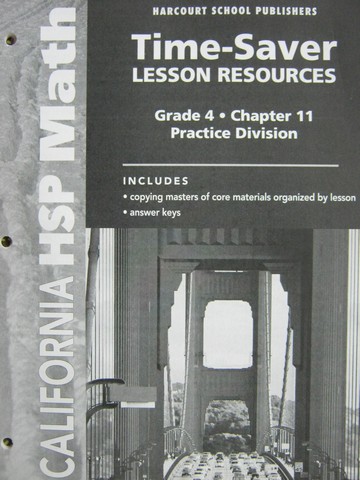 (image for) California HSP Math 4 Chapter 11 Time-Saver Lesson (CA)(P)