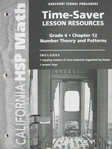 (image for) California HSP Math 4 Chapter 12 Time-Saver Lesson (CA)(P)