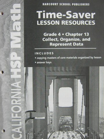 (image for) California HSP Math 4 Chapter 13 Time-Saver Lesson (CA)(P)