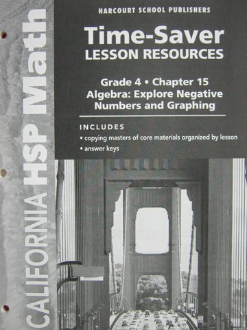 (image for) California HSP Math 4 Chapter 15 Time-Saver Lesson (CA)(P)
