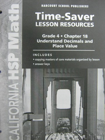 (image for) California HSP Math 4 Chapter 18 Time-Saver Lesson (CA)(P)