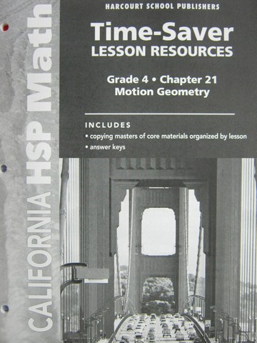 (image for) California HSP Math 4 Chapter 21 Time-Saver Lesson (CA)(P)