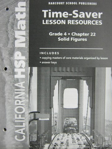 (image for) California HSP Math 4 Chapter 22 Time-Saver Lesson (CA)(P)