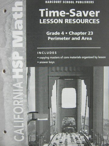 (image for) California HSP Math 4 Chapter 23 Time-Saver Lesson (CA)(P)