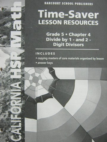 (image for) California HSP Math 5 Chapter 4 Time-Saver Lesson (CA)(P)