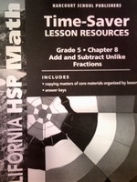 (image for) California HSP Math 5 Chapter 8 Time-Saver Lesson (CA)(P)