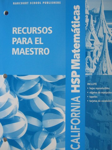 (image for) California HSP Matematicas K Recursos para el maestro (CA)(P)