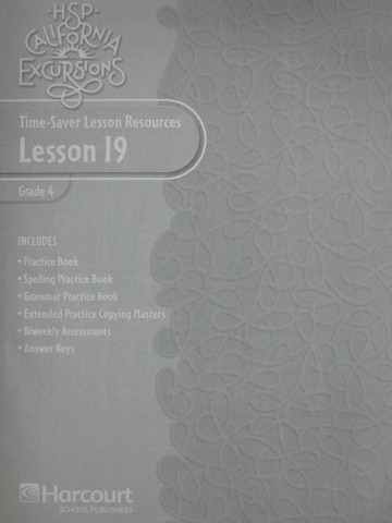 (image for) HSP California Excursions 4 Time-Saver Lesson Resources 19 (P)