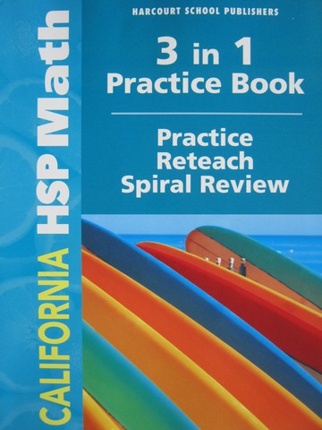 (image for) California HSP Math 3 3 in 1 Practice Book (CA)(P)