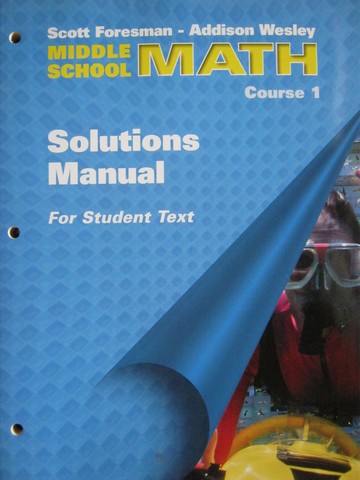 (image for) Middle School Math Course 1 Solutions Manual (P)
