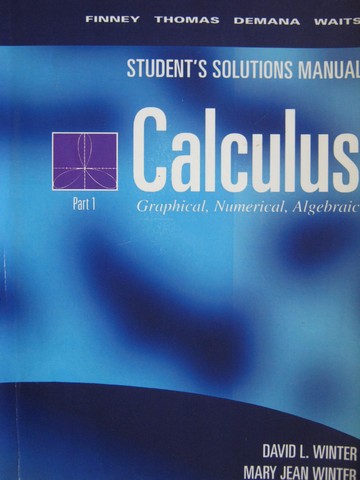 (image for) Calculus Student's Solutions Manual Part 1 (P) by Winter,