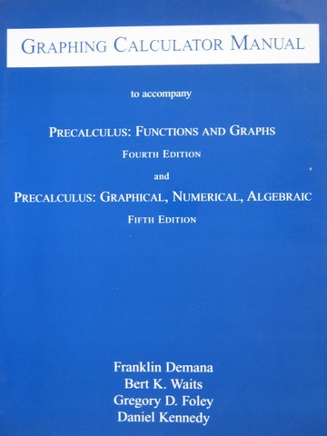 (image for) Precalculus Functions & Graphs 4e Graphing Calculator Manual (P)