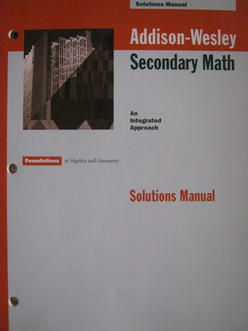 (image for) Foundations of Algebra & Geometry Solutions Manual (P)